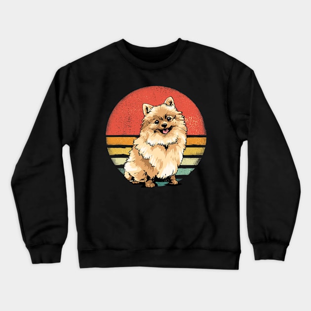 Pomeranian Dog Lover Retro Vintage 70S Crewneck Sweatshirt by IainDodes